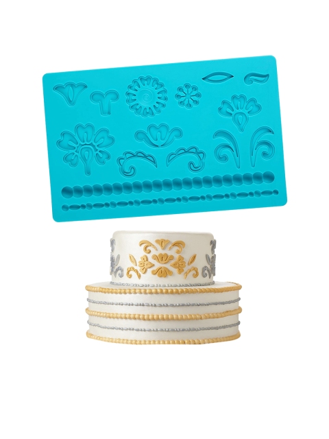 

JoyGlobal Blue Vintage Lace Decorating Mould Baking Tray
