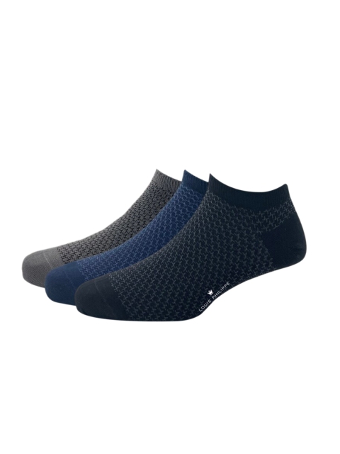 

Louis Philippe Men Pack Of 3 Black Patterned Cotton Ankle-Length Socks