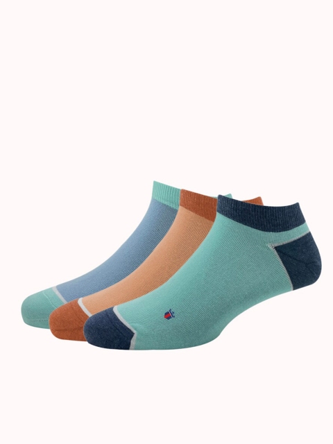 

Louis Philippe Men Pack Of 3 Solid Cotton Ankle Length Socks, Blue