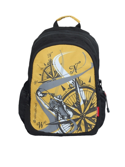 

Harissons Unisex Yellow & Black Graphic Backpack