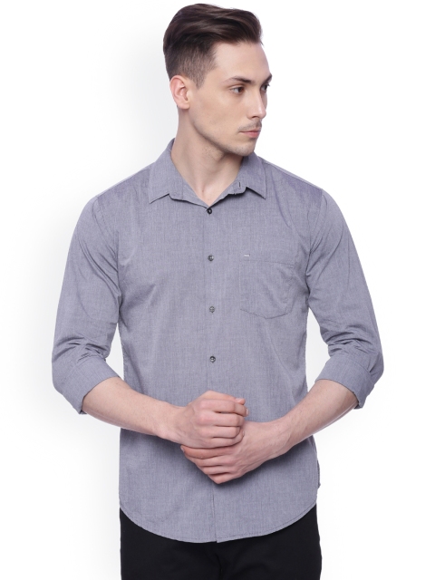 

Basics Men Grey Slim Fit Casual Shirt