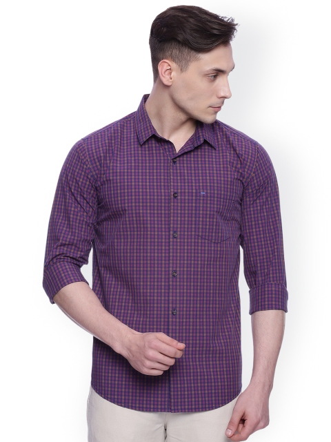 

Basics Men Purple Slim Fit Checked Casual Shirt