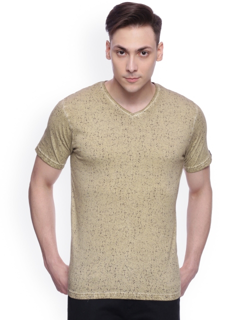 

Basics Men Brown Speckled V-Neck Muscle Fit T-shirt