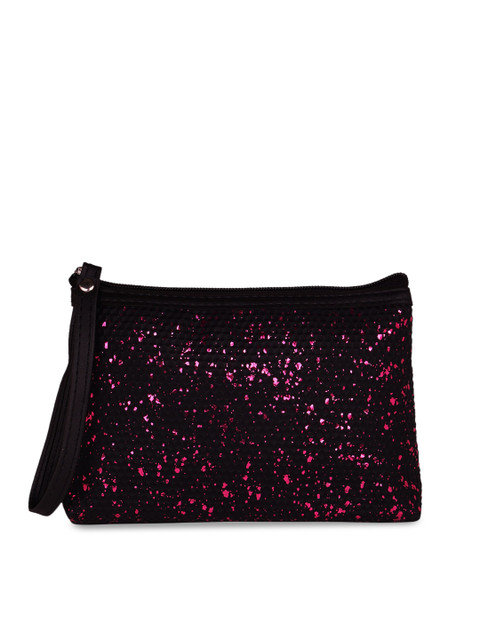 

NFI essentials Women Pink & Black Embellished Pouch