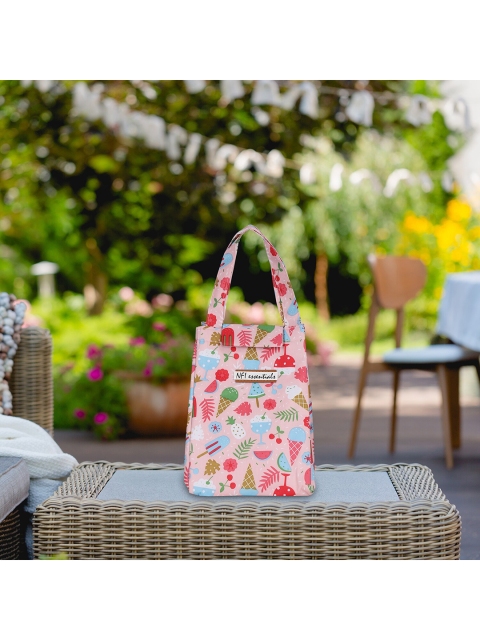 

NFI essentials Women Pink & Blue Printed Thermal Portable Tiffin Bag