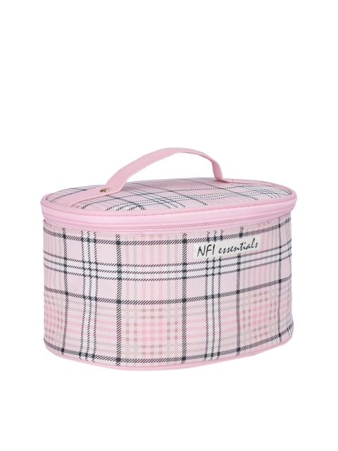 

NFI essentials Women Pink & Black Checked Makeup Pouch