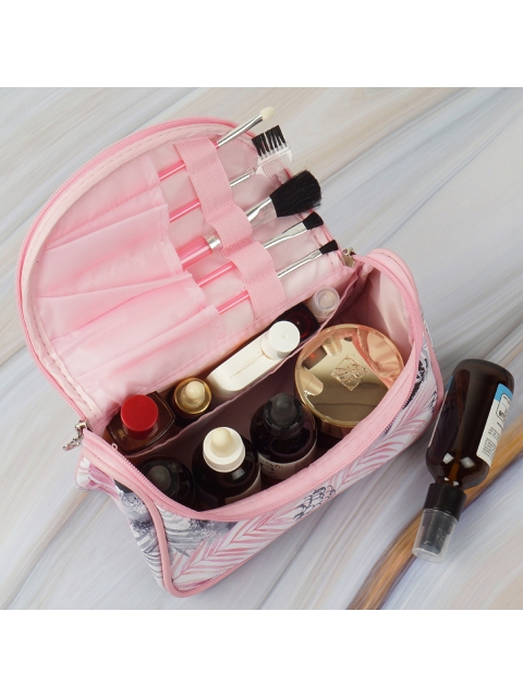 

NFI essentials Women Floral Print Cosmetics Makeup Pouch In Travel Accessory, Pink