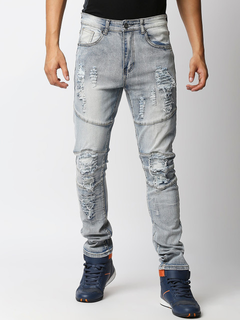 

WAIMEA Men Blue Mildly Distressed Heavy Fade Skinny Fit Jeans