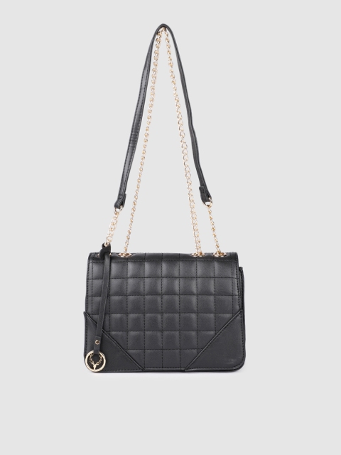 

Allen Solly Black Textured PU Structured Sling Bag with Quilted