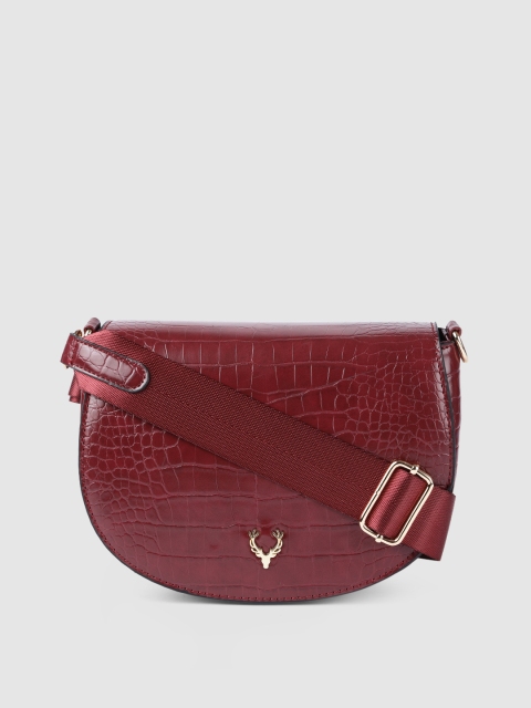 

Allen Solly Burgundy Textured Half Moon Sling Bag