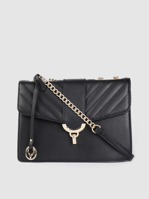 

Allen Solly Black Textured PU Structured Sling Bag