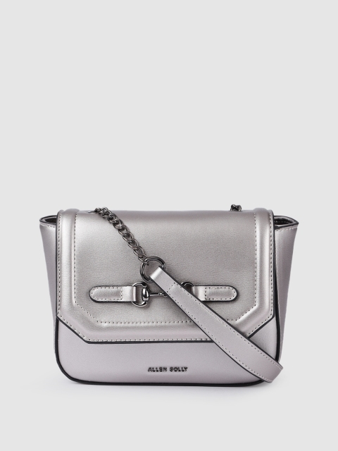 

Allen Solly Silver-Toned Solid Structured Sling Bag