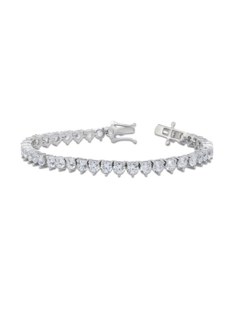 

ANAYRA Women Silver-Toned Sterling Silver Cubic Zirconia Wraparound Bracelet
