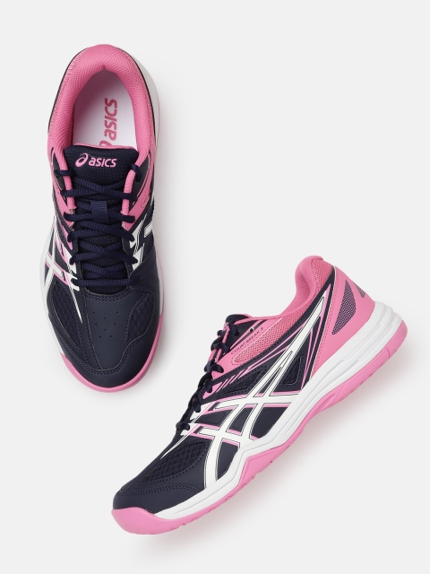 

ASICS Unisex Navy Blue Woven Design Court Break 2 Badminton Shoes