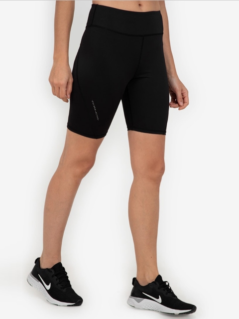 

ZALORA ACTIVE Women Black Solid High-Rise Shorts