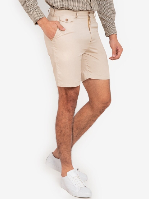 

ZALORA BASICS Men Beige Pure Cotton Shorts