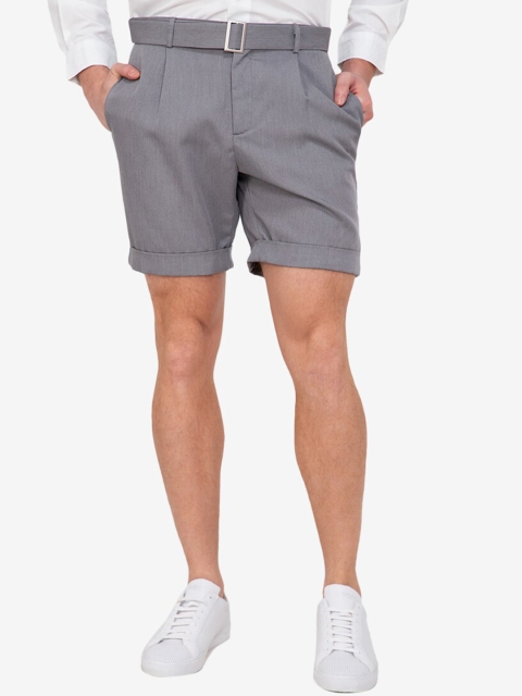 

ZALORA BASICS Men Grey Belted Waist Shorts