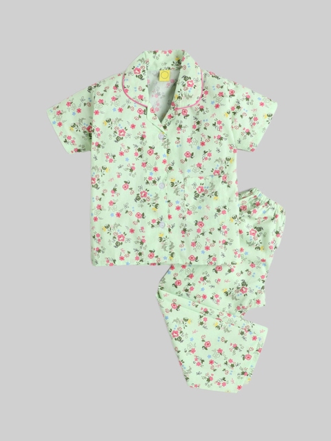 

The Magic Wand Unisex Kids Yellow & Black Printed Night suit