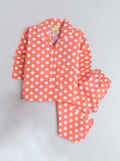 

The Magic Wand Unisex Kids Orange Night suits