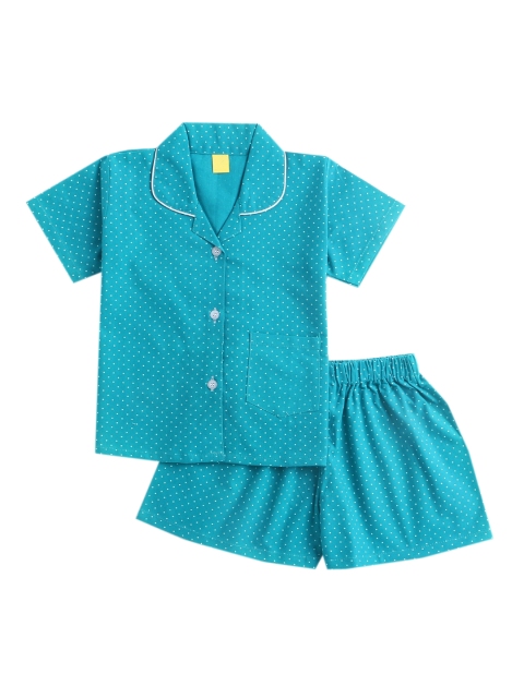 

The Magic Wand Unisex Kids Blue & White Printed Night suit