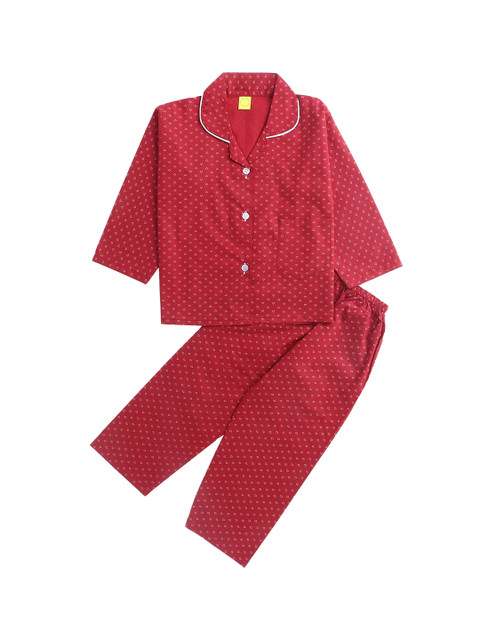 

The Magic Wand Unisex Kids Red & White Printed Night suit