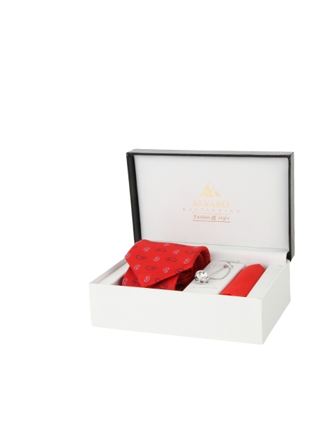 

Alvaro Castagnino Men Red Accessory Gift Set