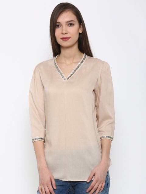 

Park Avenue Women Beige Solid Top