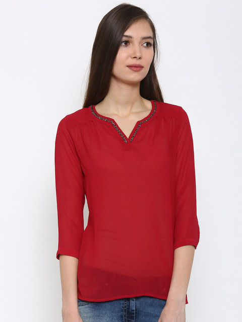 

Park Avenue Women Red Embellished Top