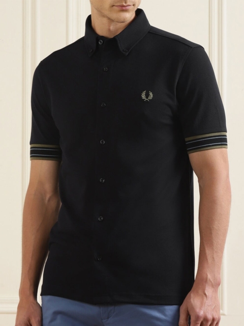 

Fred Perry Men Navy Blue Casual Shirt
