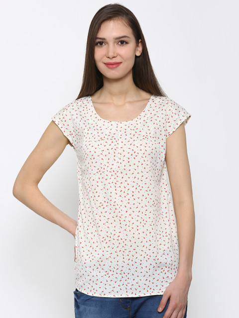 

Park Avenue Women Off-White Floral Printed Top