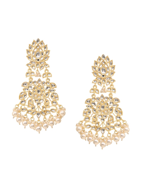 

INDYA White Contemporary Drop Earrings