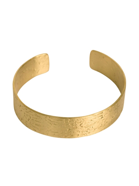

INDYA Women Gold-Plated Hammered Cuff Bracelet