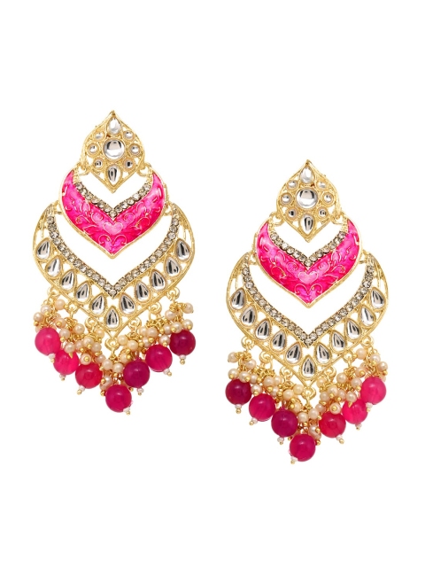 

INDYA Red Contemporary Chandbalis Earrings Post & Back