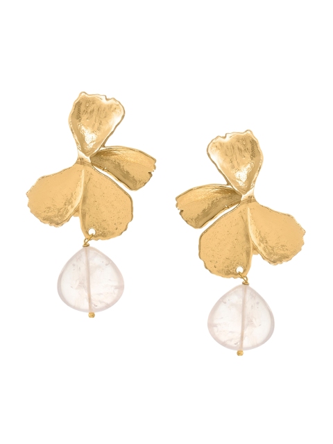 

INDYA Gold-Toned Contemporary Drop Earrings