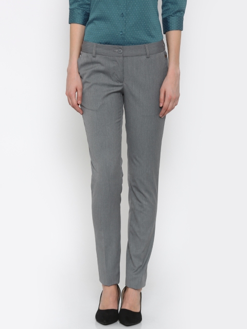 

Park Avenue Women Grey Tapered Fit Formal Trousers