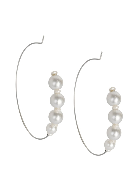 

INDYA White Beaded Hoop Earrings