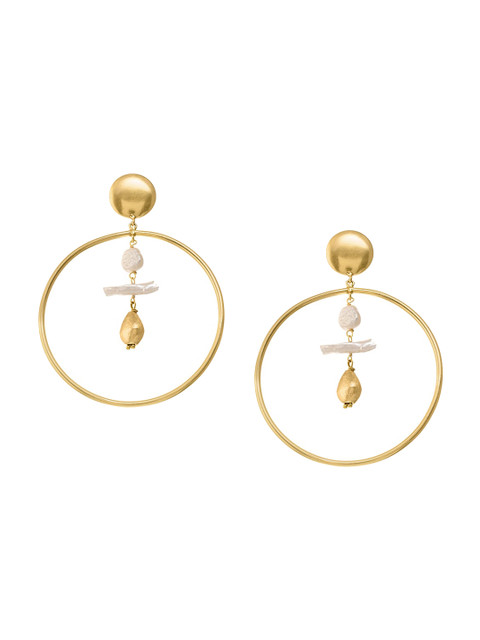 

INDYA Gold-Plated Contemporary Drop Earrings