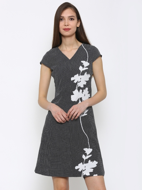 

Park Avenue Women Black Printed A-Line Dress