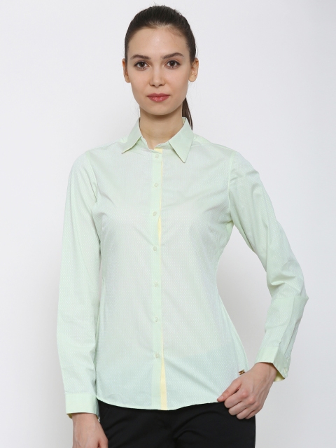 

Park Avenue Women Green Self-Design Formal Shirt