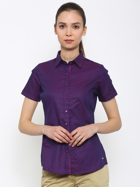 

Park Avenue Purple Self-Designed Formal Shirt