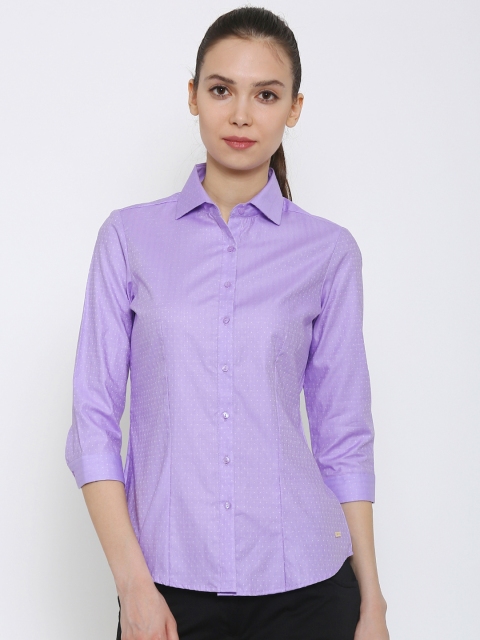 

Park Avenue Women Lavender Self-Design Semi Formal Shirt