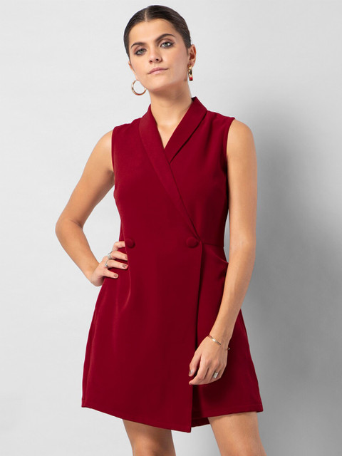 

FabAlley Maroon Wrap Playsuit
