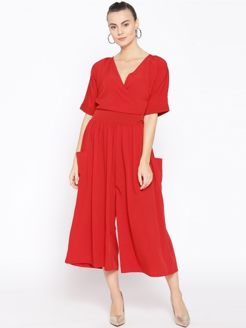 

Cottinfab Red Culotte Jumpsuit