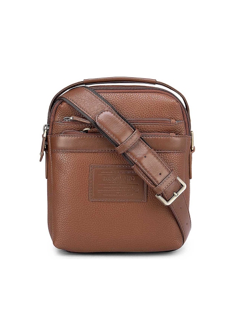 

Da Milano Men Brown Textured Messenger Bag