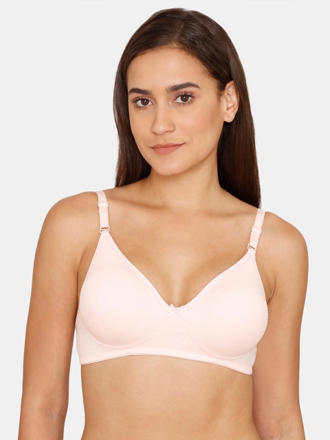 

Rosaline by Zivame Pink Solid Non Wired Medium Coverage T-Shirt Bra