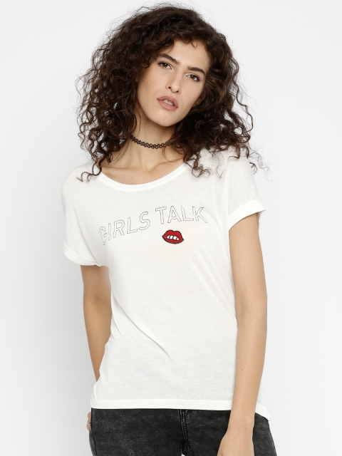 

Vero Moda Women White Printed T-shirt