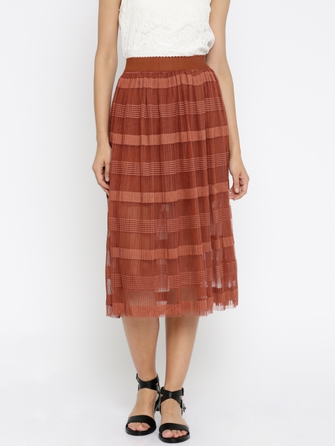 

Vero Moda Brown Accordion Pleat Flared Midi Skirt