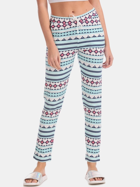 

Sugr Women Green Printed Bottom Printed Knit Trousers