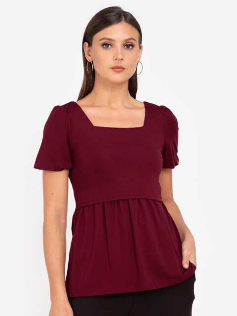 

ZALORA WORK Women Red Nursing Peplum Top