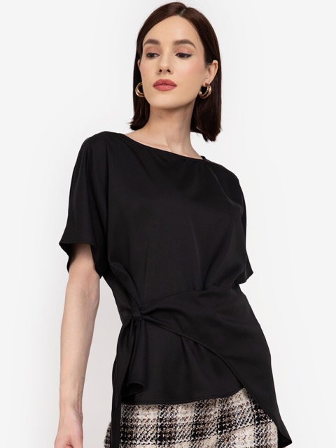 

ZALORA WORK Women Black Solid Extended Sleeves Top